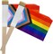 Progress Rainbow Gay Pride Stick Flag Small Mini Hand Held LGBT Flags,5x8 Inch,12 Pack